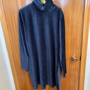 Spencer + Shaw Dress / Tunic - Petroleum Blue baby wale velour (L, fits XL)